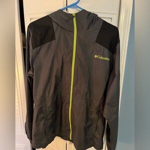 Columbia Charcoal and Black Jacket with Lime Highlights